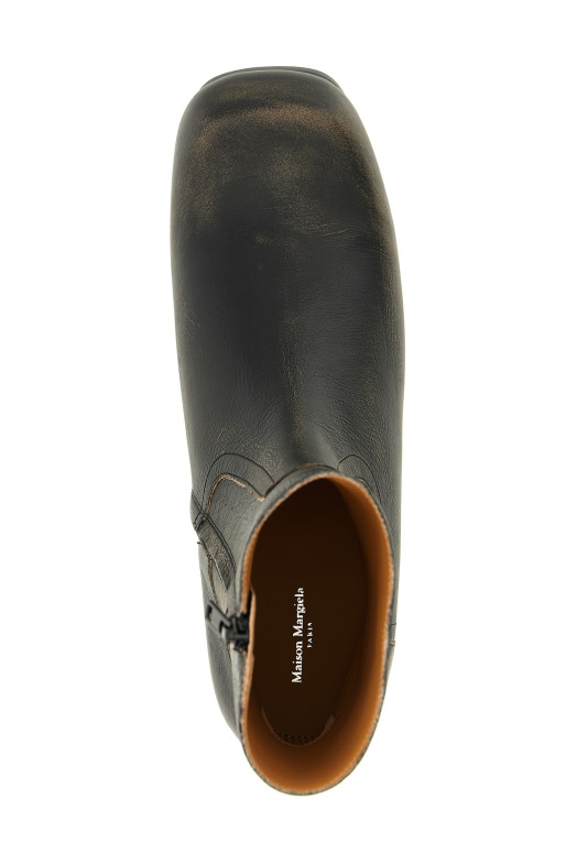 Винтажные кожаные ботильоны, чёрные MAISON MARGIELA S97WU0100P7880HA247