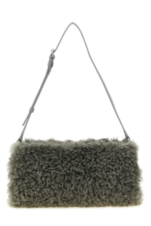 Shearling clutch Gray
