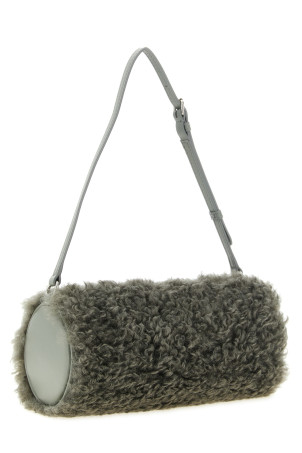 Shearling clutch Gray