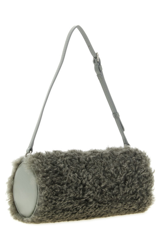 Shearling clutch Gray