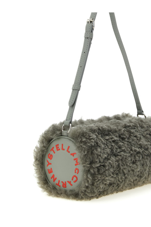 Shearling clutch Gray