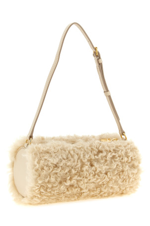 Shearling clutch Beige
