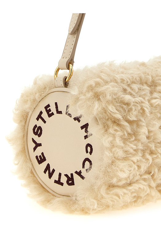 Shearling clutch Beige