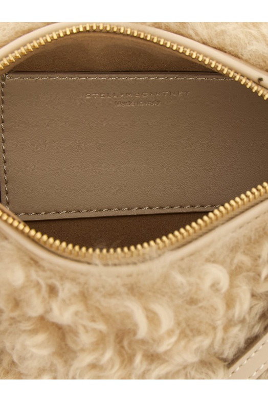 Shearling clutch Beige