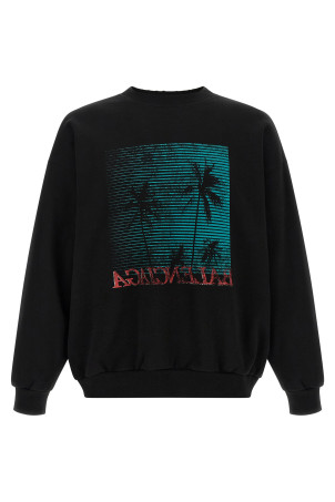 Distressed detail sweatshirt Black