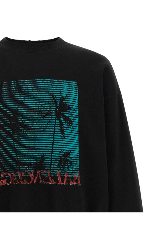 Distressed detail sweatshirt Black