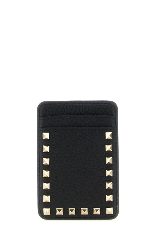 Valentino Garavani 'Rockstud' magnetic card holder Black