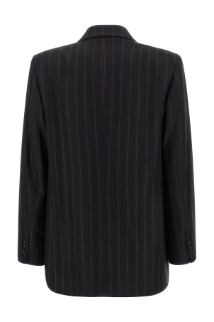 Pinstripe flannel blazer Blue