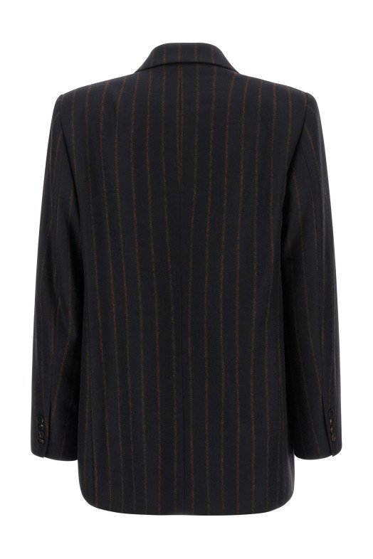 Pinstripe flannel blazer Blue