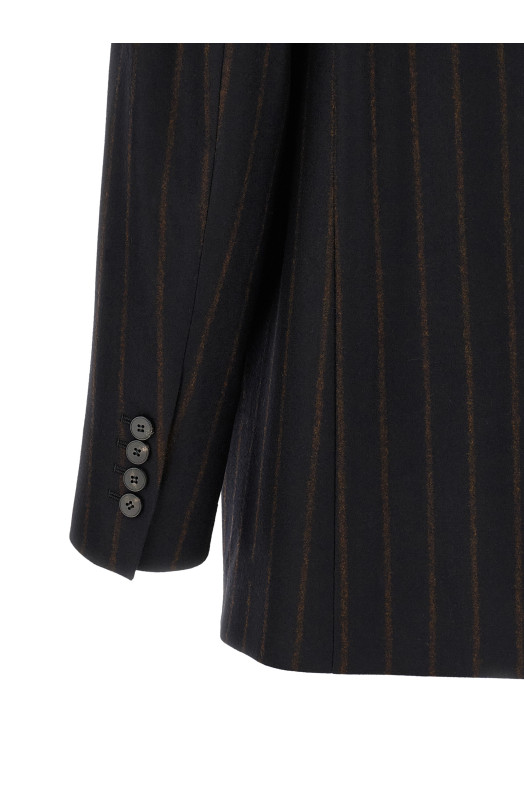 Pinstripe flannel blazer Blue