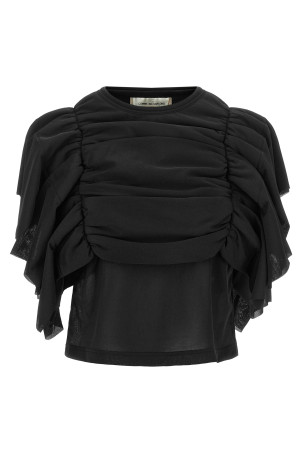 Топ с рюшами, чёрный COMME DES GARÇONS GRT0111