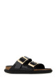 Черные кожаные тапочки «Аризона» от BIRKENSTOCK (1029353)