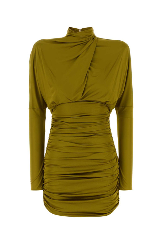 Платье LS с открытой спиной из драпированного вискозного джерси, Balmain (DR0000000081)
