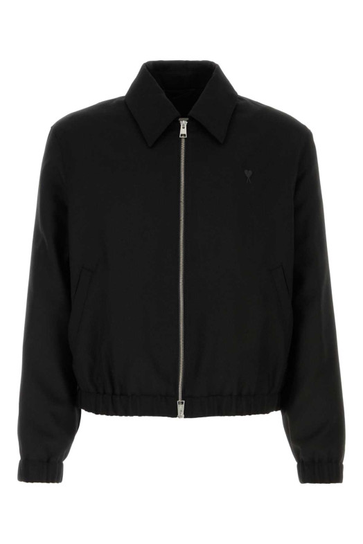 Black wool bomber jacket AMI (HJK830WV0216)