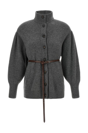 Belted cardigan Gray