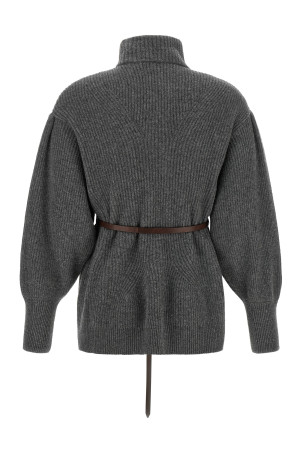 Belted cardigan Gray
