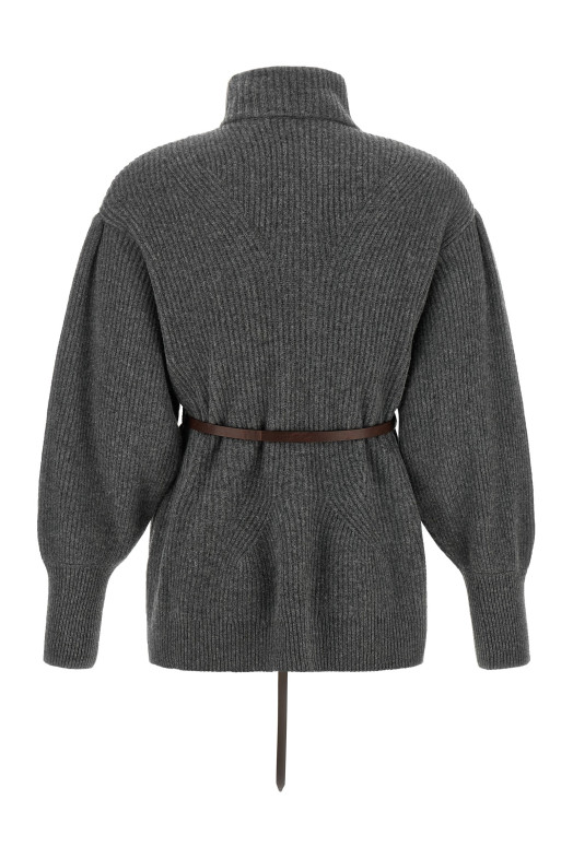 Belted cardigan Gray