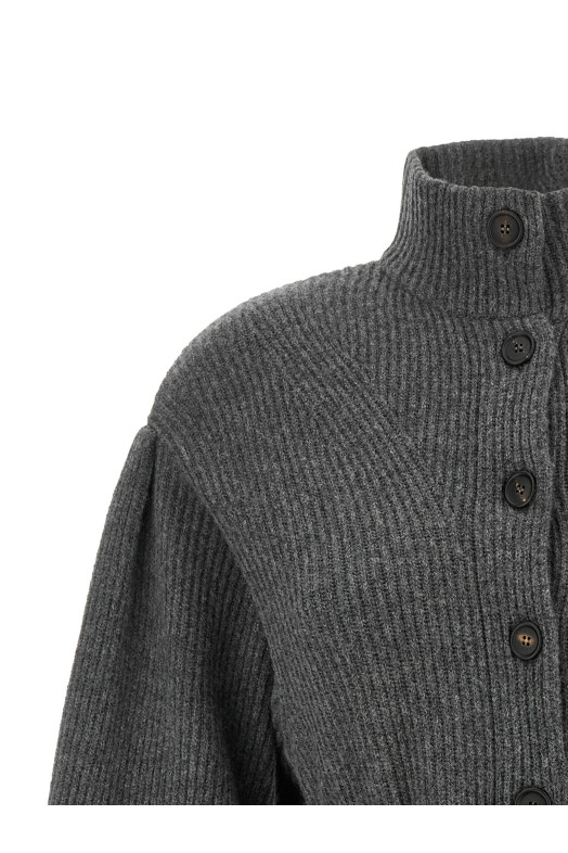 Belted cardigan Gray