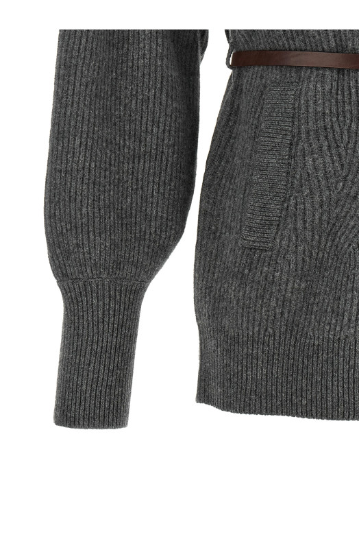 Belted cardigan Gray