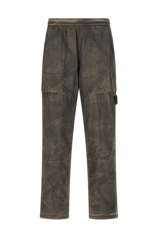 Брюки с принтом и значком с логотипом, серые STONE ISLAND L2S153100057S0E16V0094