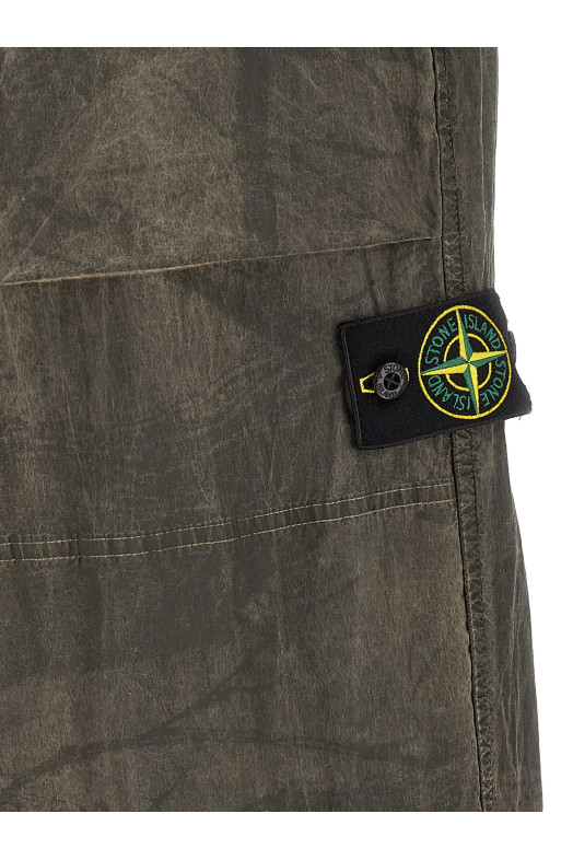 Брюки с принтом и значком с логотипом, серые STONE ISLAND L2S153100057S0E16V0094
