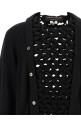 Woven insert cardigan Black