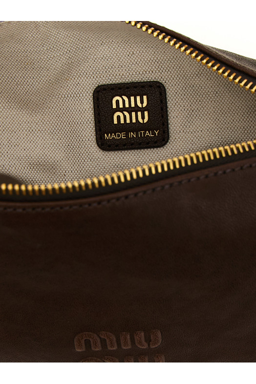 Кошелек из кожи наппа «Aviator Brown» MIU MIU 5NE841AEFXF0NBL
