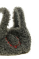 Shearling logo shoulder bag Gray