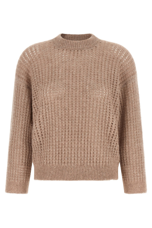 Micro sequin sweater Beige