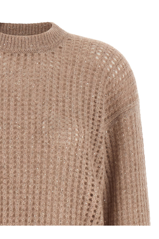 Micro sequin sweater Beige