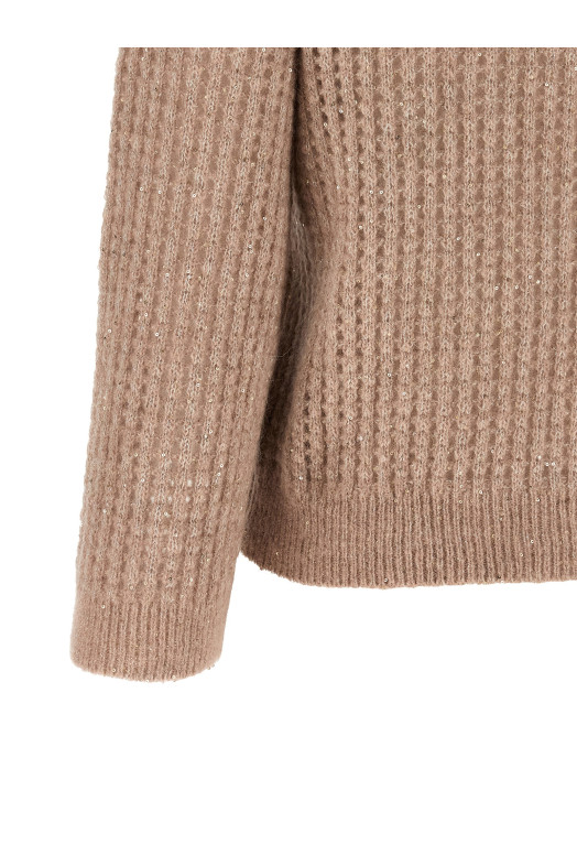 Micro sequin sweater Beige