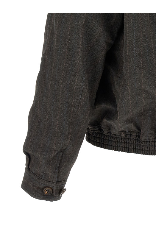 Пиджак в тонкую полоску, коричневый COMME DES GARҪONS HOMME HRJ0040512