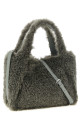 Shearling logo shopping bag Gray