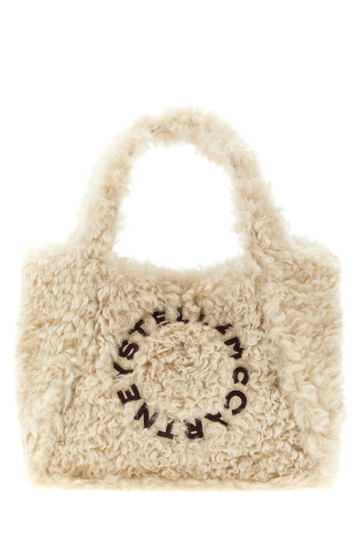 Сумка для покупок с логотипом из овчины, бежевая STELLA MCCARTNEY 513860WP07479561