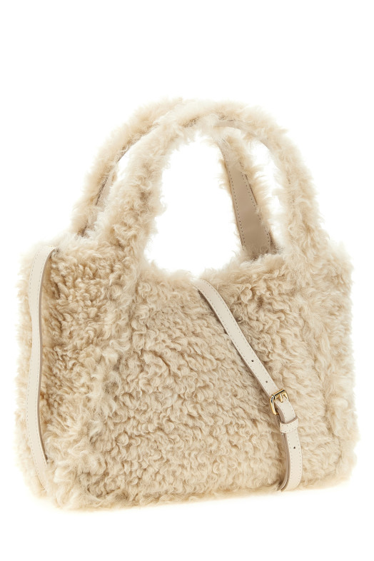 Сумка для покупок с логотипом из овчины, бежевая STELLA MCCARTNEY 513860WP07479561