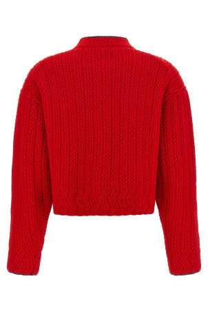 Embroidery cardigan Red