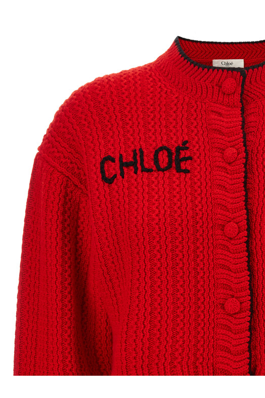 Кардиган с вышивкой, красный CHLOÉ CH26WMC12710632