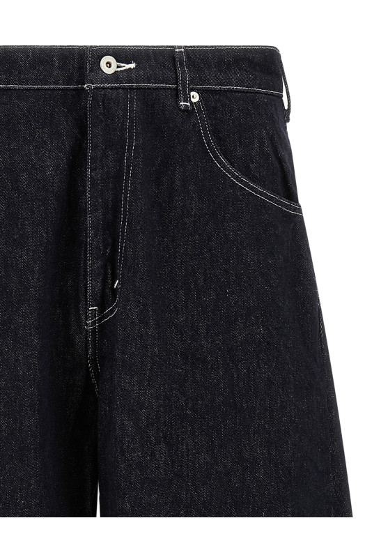 Contrast stitching jeans Blue