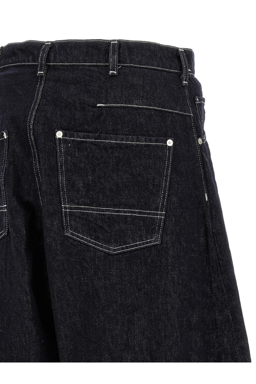 Contrast stitching jeans Blue