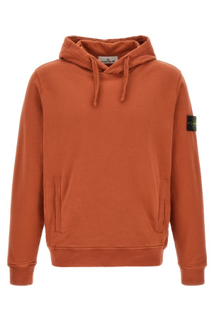 Hoodie with logo badge orange