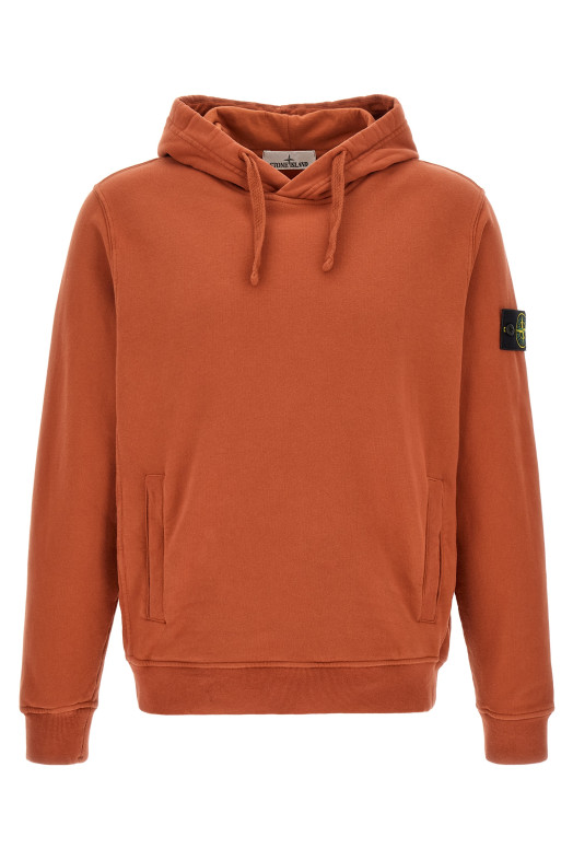 Hoodie with logo badge orange