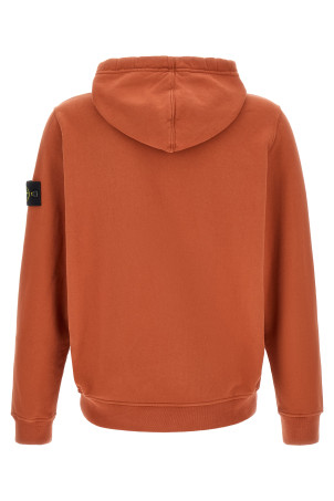 Hoodie with logo badge orange