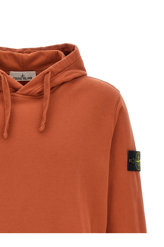 Hoodie with logo badge orange