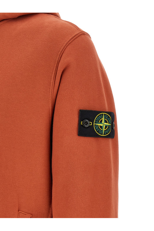Hoodie with logo badge orange