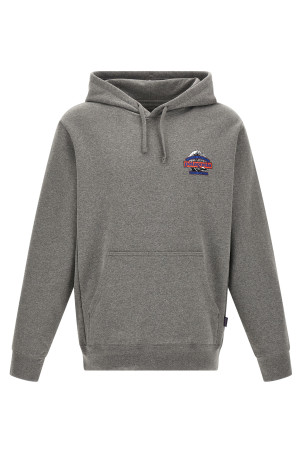 'Great Waves' print hoodie Gray