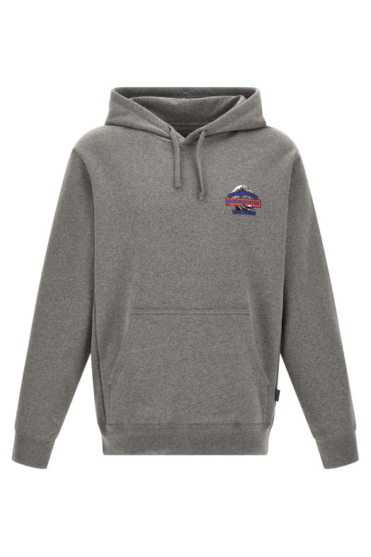 'Great Waves' print hoodie Gray