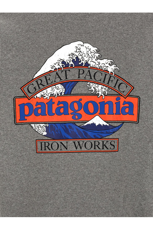 'Great Waves' print hoodie Gray