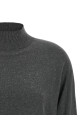 Lamé thread turtleneck sweater Gray