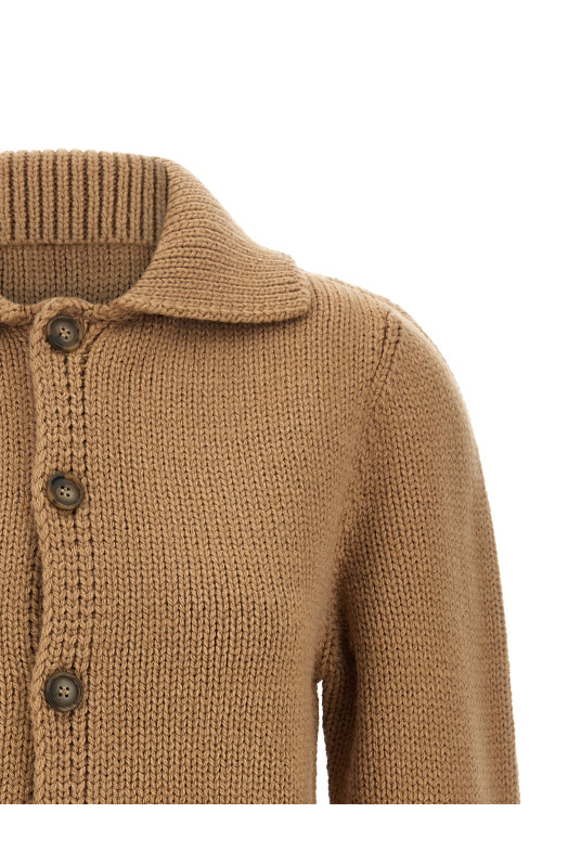 'White Stitch Line' cardigan Beige