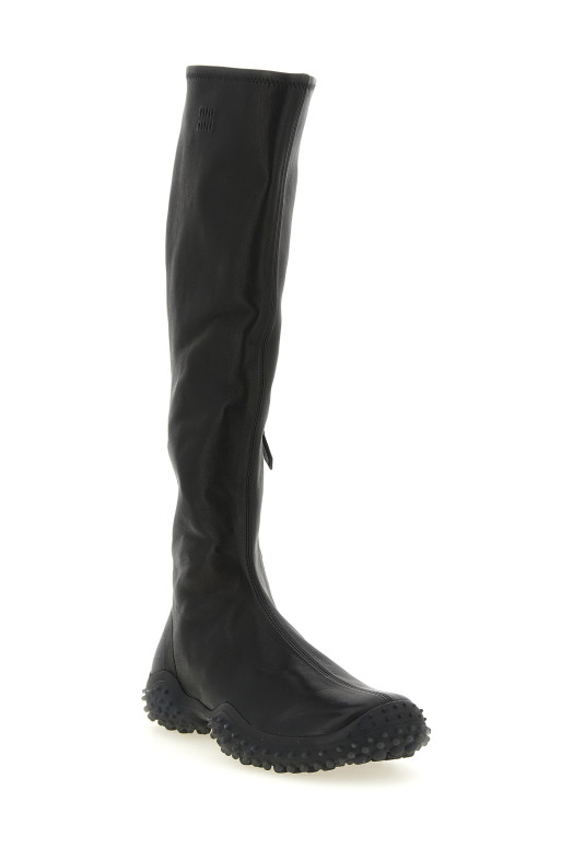 Stretch nappa boots Black